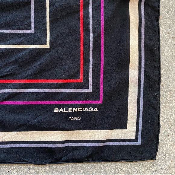 Balenciaga Vintage Silk Floral Scarf Frameable - Picture 2 of 5